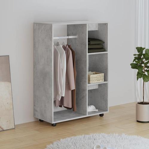 vidaXL Kledingkast 80x40x110 cm bewerkt hout betongrijs, Huis en Inrichting, Kasten | Kledingkasten, Nieuw, Verzenden