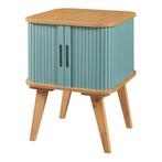 Bijzettafel Tysvær 58,5x45x45 cm naturel en blauw [en.casa], Huis en Inrichting, Tafels | Bijzettafels, Verzenden, Nieuw