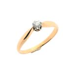 Rosé gouden solitair ring met diamant | 0,22 ct., Sieraden, Tassen en Uiterlijk, Ringen, Goud, Goud, Gebruikt, Verzenden