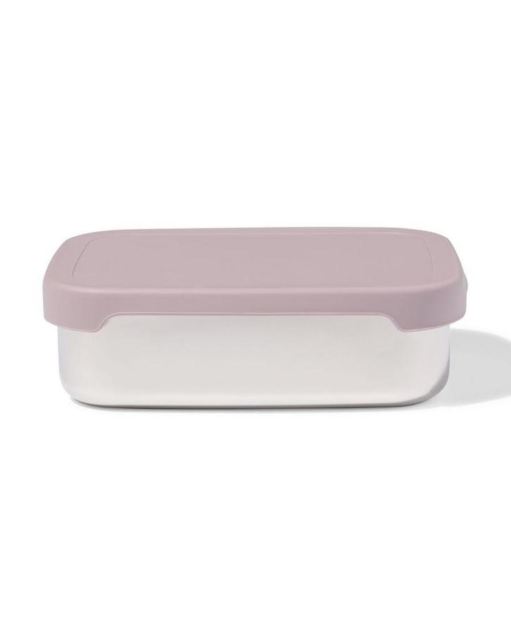 HEMA Lunchbox 14.3x18.9x5.8cm rvs donkerroze, Huis en Inrichting, Keuken | Keukenbenodigdheden, Nieuw, Verzenden