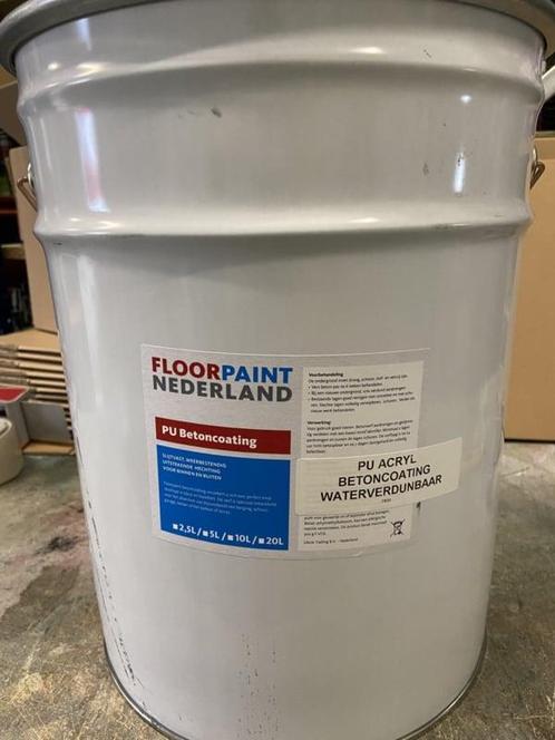 PU Acryl betoncoating Waterverdunbaar - GRIJS - 5 liter B..., Doe-het-zelf en Verbouw, Verf, Beits en Lak, Verf, Grijs, Nieuw