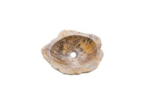 Fossiel Waskom 45x34x14 cm | Versteend Hout, Huis en Inrichting, Badkamer | Badkamermeubels, Wastafelkast, Nieuw, Verzenden