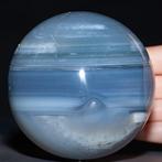 Speciale Bolcollectie Natuurlijk blauw en grijs agaat - een