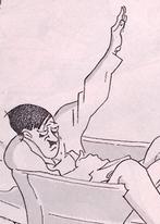 Spotprent met Hitler in een kruiwagen met Von Papen achte..., Verzenden