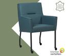 Leren eetkamerstoel Lucky - Toledo Whale (blauw/grijs), Bohemian, Industrieel, Modern, Scandinavisch, Blauw, Nieuw, Leer