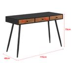 Bureau Tumba met lades 115x48x75 cm houtkleurig en zwart, Huis en Inrichting, Bureaus, Verzenden, Nieuw