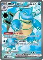 Blastoise EX #184/165 - Pokemon Scarlet & Violet - Scarl, Hobby en Vrije tijd, Verzamelkaartspellen | Pokémon, Nieuw, Foil, Verzenden