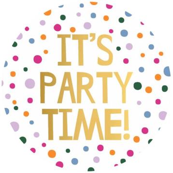 30x Sticker Its Party Time! Confetti - Goudfolie - beschikbaar voor biedingen