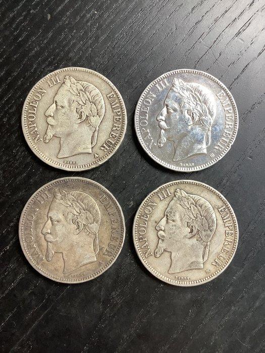 Frankrijk. Napoléon III. 5 Francs 1867/1870 (4 zilveren, Postzegels en Munten, Munten | Europa | Euromunten