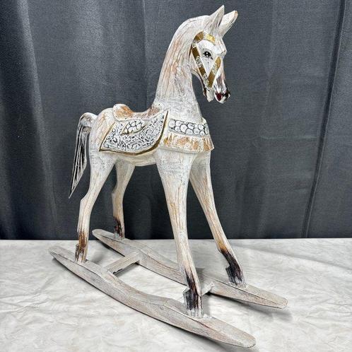 Hobbelpaard - Sierlijk, Houtsnijwerk & Handbeschilderd -, Antiek en Kunst, Curiosa en Brocante