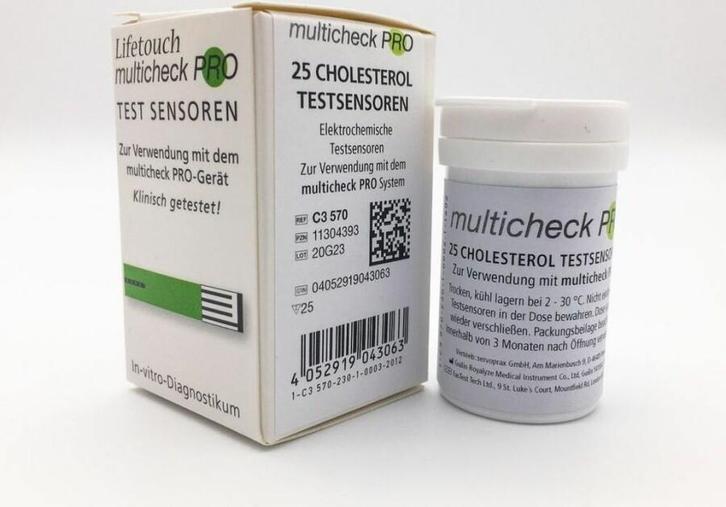 Multicheck PRO Cholesterol Sensoren - 25 stuks, Diversen, Verpleegmiddelen, Nieuw, Verzenden