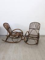 Schommelstoel - Bamboe, Vimini - Een paar schommelstoelen, Antiek en Kunst