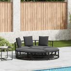 vidaXL Loungebed voor buiten zonder luifel poly rattan zwart, Verzenden, Nieuw