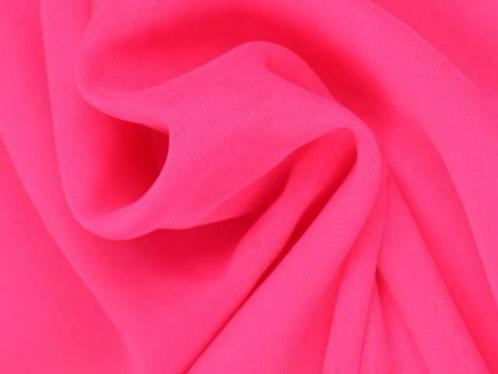 Chiffon stof - Neon roze - Per 15 of 50 meter, Hobby en Vrije tijd, Stoffen en Lappen, 120 cm of meer, 200 cm of meer, Roze, Nieuw