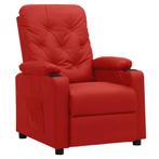 Fauteuil Wijnrood Verstelbaar Kunstleer | Tweedekansje, Huis en Inrichting, Fauteuils, Ophalen of Verzenden, Nieuw, 75 tot 100 cm