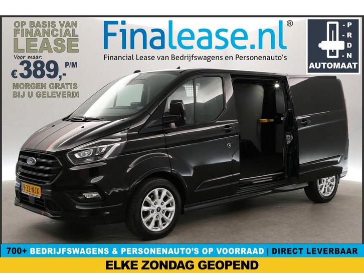 Ford Transit Custom 320 2.0 TDCI L2H1 Sport 185PK Automaat, Auto's, Bestelauto's, Lease, Automaat, Diesel, Ford, Zwart, Verzenden