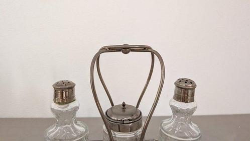 Olie-en-azijnstelletje (4) - Legering, Antiek en Kunst, Antiek | Meubels | Tafels