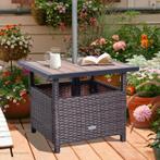 TRUUSK Polyrattan Bijzettafel Tuintafel Terrastafel Parasols, Verzenden, Nieuw