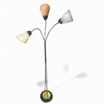 Staande lamp - Messing, stof - Tassenlamp, nieuw bekabeld, Antiek en Kunst, Antiek | Lampen