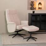 LABEL51 Fauteuil Bergen - Naturel - Boucle - Incl. Hocker, Huis en Inrichting, Ophalen of Verzenden, Nieuw
