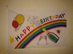 Verjaardags vlag Happy birthday vlag jarig 100x150cm Nieuw!, Diversen, Verzenden, Nieuw