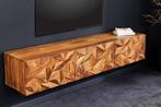 Hangend tv-meubel ALPINE 160cm naturel sheesham massief hout, Huis en Inrichting, Kasten | Televisiemeubels, Ophalen of Verzenden