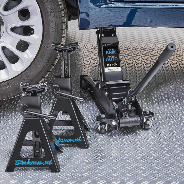 Datona Autokrik laag model 2,5 ton + assteunen 3 ton -, Auto diversen, Krikken, Nieuw, Ophalen of Verzenden