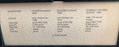 Nederland. 1989 Proof uitgifte Rijks Munt, Dubbele Gouden, Postzegels en Munten, Munten | Nederland