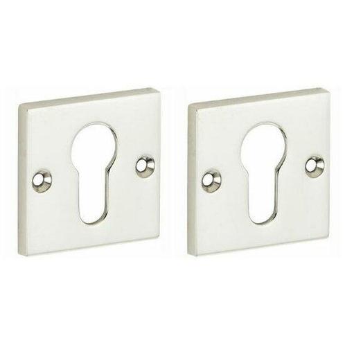 Set van twee PC-Plaatjes Bauhaus glans nikkel, Doe-het-zelf en Verbouw, Hang- en Sluitwerk, Nieuw, Ophalen of Verzenden