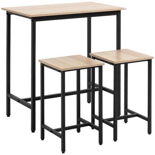 TRUUSK 3-delige Eetgroep Eettafel Set Voor Balkon & Tuin, St, Huis en Inrichting, Tafels | Eettafels, Nieuw, Verzenden