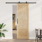 vidaXL Schuifdeurset Naturel en zwart 78 x 232 cm, Doe-het-zelf en Verbouw, Deuren en Horren, Verzenden, Nieuw