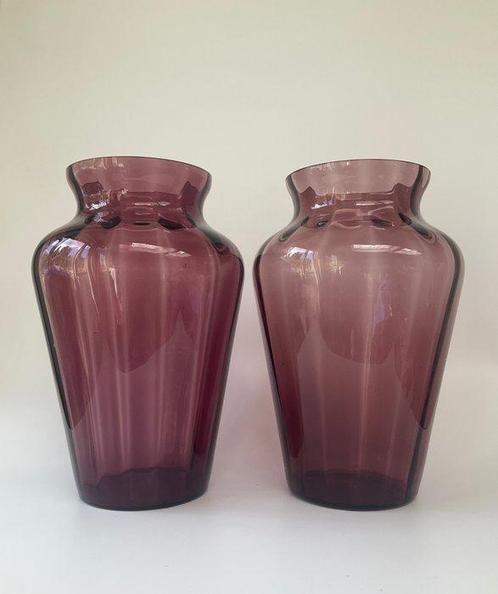 Doyen - Vaas (2) - Glas - Verrerie Doyen, Antiek en Kunst, Antiek | Glas en Kristal