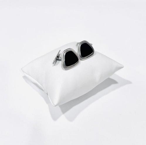 Zonder Minimumprijs - Manchetknopen Zilver Onyx, Sieraden, Tassen en Uiterlijk, Antieke sieraden