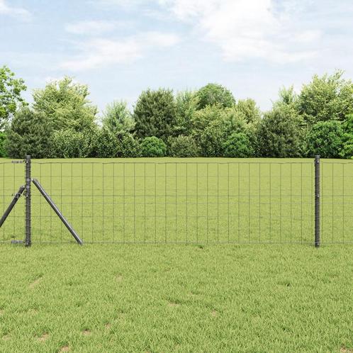vidaXL Euro Hek met 13 Palen 0.4x50 m Gegalvaniseerd Staal, Tuin en Terras, Schuttingen, Nieuw, IJzer, Verzenden