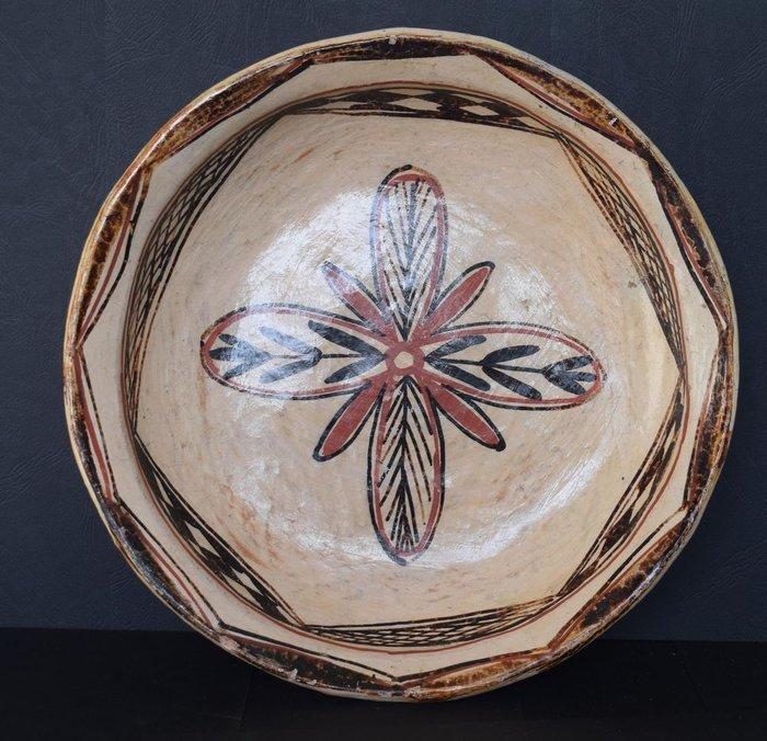 Grote serveerschaal 28 cm Berber Kabyle - Terracotta -, Antiek en Kunst, Kunst | Niet-Westerse kunst