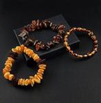 Set van 3 BALTISCHE AMBER ARMBANDEN – Natuurlijk Honing,, Verzamelen