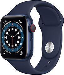 Apple Watch Series 6 40 mm kast van blauwe aluminium met, Telecommunicatie, Overige Telecommunicatie, Zo goed als nieuw, Verzenden