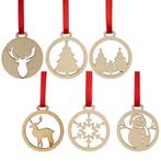 Ruhhy Houten Kerstballen – Set van 36 Stuks, Beige, DIY D., Diversen, Kerst, Ophalen of Verzenden, Nieuw