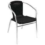 Aluminium stoel rotan zwart | 4 stuks | Zithoogte 45 cm |, Verzenden, Nieuw in verpakking