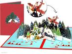 Kerstkaart Vliegende Kerstman pop-up kaart, Verzenden, Nieuw