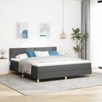 vidaXL Boxspring Bed met Matras & LED Donkergrijs 180x200 cm, Eenpersoons, Verzenden, Nieuw, 80 cm