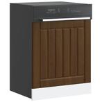 vidaXL Vaatwaspaneel Lucca bewerkt hout bruin eikenkleur, Verzenden, Nieuw, Bruin
