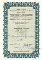 Autobusonderneming Maarse & Kroon,  aandeel uit 1922, Tickets en Kaartjes, Trein, Bus en Vliegtuig, Nederland, Bus, Metro of Tram