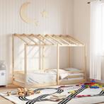 vidaXL Kinderbed met bedhuis 75x190 cm massief grenenhout, Verzenden, Nieuw, Bruin, Hout