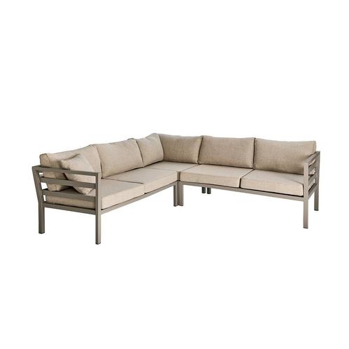 *WOONWINKEL* Brafab Weldon Tuin Hoekbank Khaki Aluminium Met, Tuin en Terras, Tuinsets en Loungesets, Nieuw, Verzenden