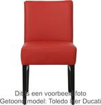 Set van 6 Rode leren landelijke eetkamerstoelen - Toledo Lee, Overige kleuren, Nieuw, Leer, Ophalen of Verzenden
