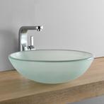 Wastafel wasbak waskom rond glas 42x42x14 cm transparant, Doe-het-zelf en Verbouw, Sanitair, Verzenden, Nieuw