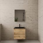 ACTIE BWS Badmeubel | Paris | Dakota Oak 60 cm | Mat Zwart, Doe-het-zelf en Verbouw, Ophalen of Verzenden, Nieuw, Bad