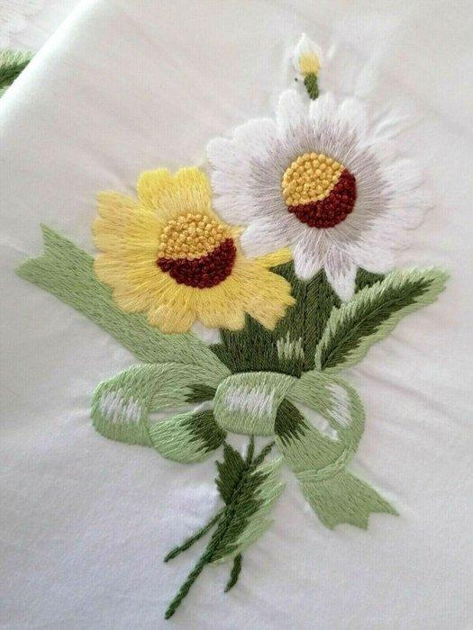 ricamo a mano - Laken - 285 cm - 270 cm, Antiek en Kunst, Antiek | Kleden en Textiel