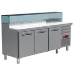 Diamond Horeca Pizzawerkbank | 405L | 3 Deuren + 3 Deegladen, Witgoed en Apparatuur, Koelkasten en IJskasten, Ophalen of Verzenden